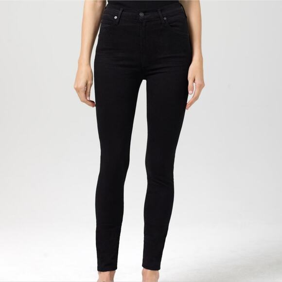 Citizens of Humanity Chrissy High Rise Skinny In Plush Black 27 - Picture 1 of 10